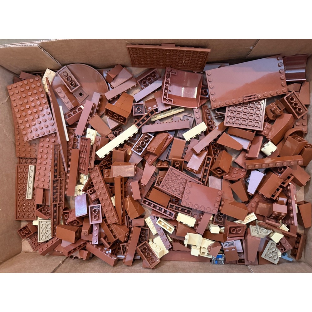 LEGO Bulk Lot 1lb 11oz Brown Reddish Brown Tan Bricks Plates Specialty Pieces